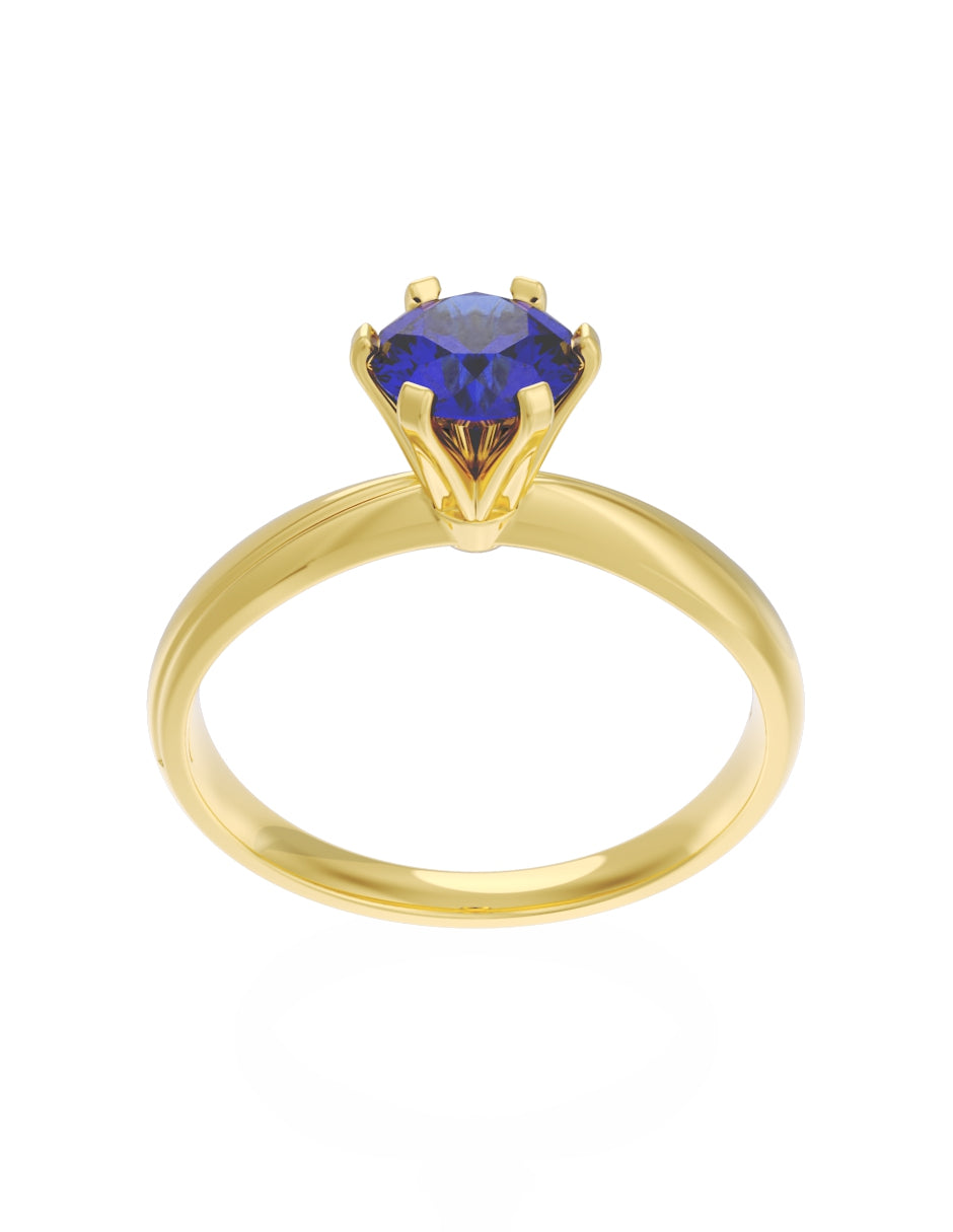 Anillo de Compromiso Eternidad de Oro 14k Zirconia Azul ZA8555_1