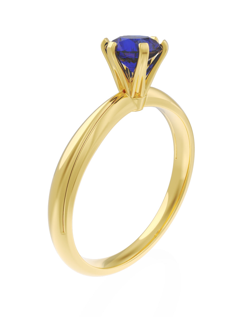 Anillo de Compromiso Eternidad de Oro 14k Zirconia Azul ZA8555-2