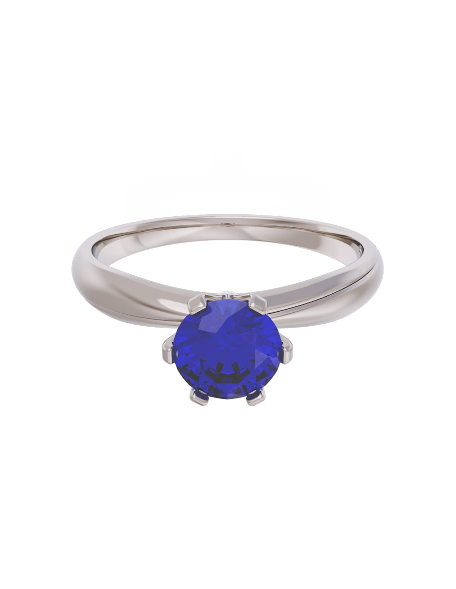 Anillo de Compromiso Eternidad de Oro 14k Zirconia Azul ZA8555-3