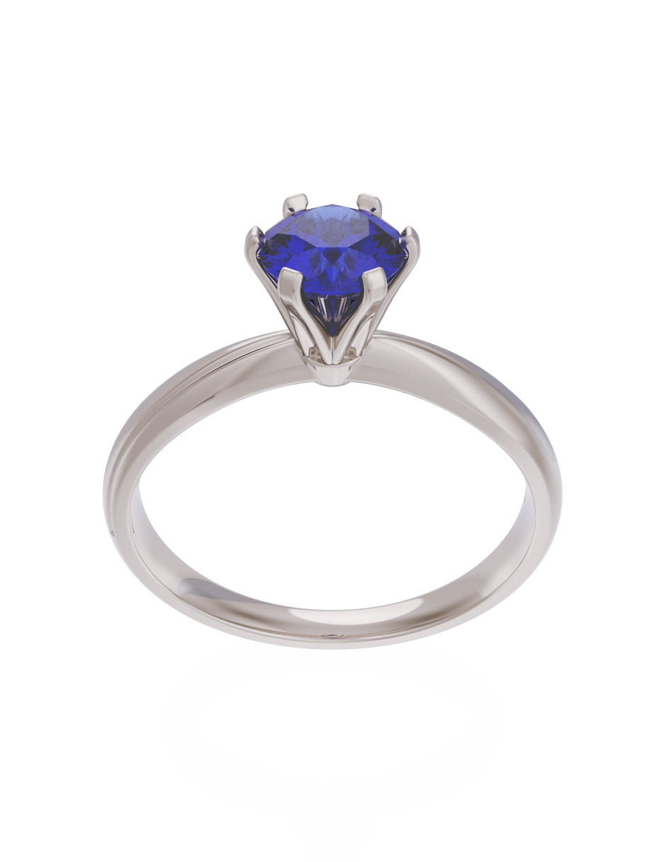 Anillo de Compromiso Eternidad de Oro 14k Zirconia Azul ZA8555-4