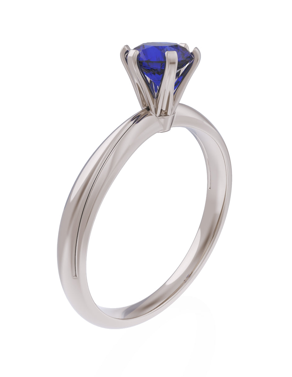 Anillo de Compromiso Eternidad de Oro 14k Zirconia Azul ZA8555-5