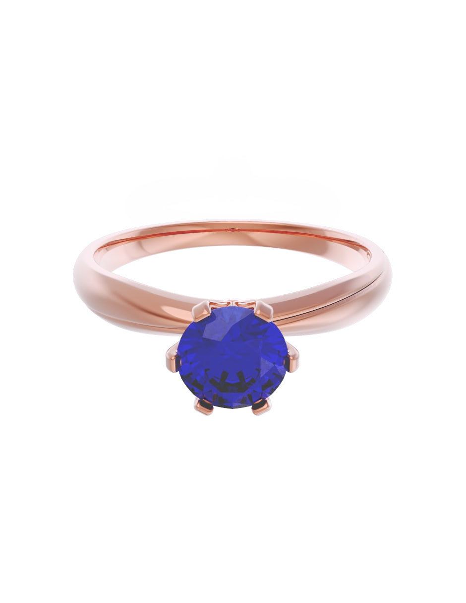 Anillo de Compromiso Eternidad de Oro 14k Zirconia Azul ZA8555-6