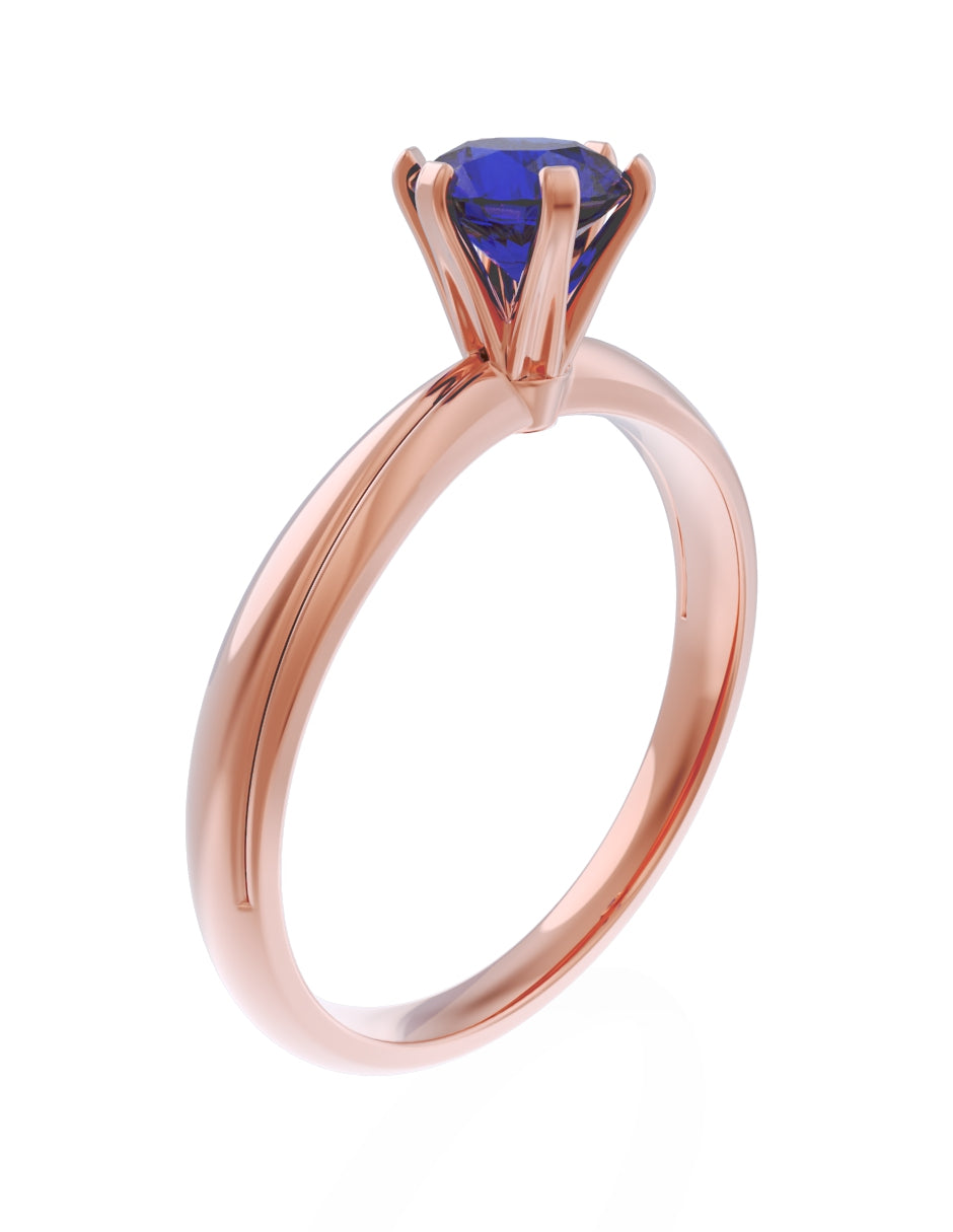 Anillo de Compromiso Eternidad de Oro 14k Zirconia Azul ZA8555-8