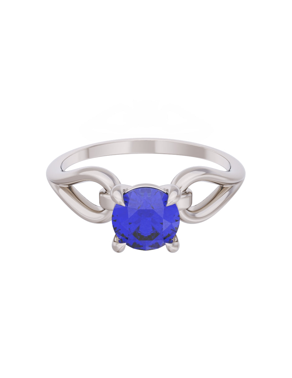 Anillo de Compromiso Eternidad de Oro 14k Zirconia Azul ZA8557-3