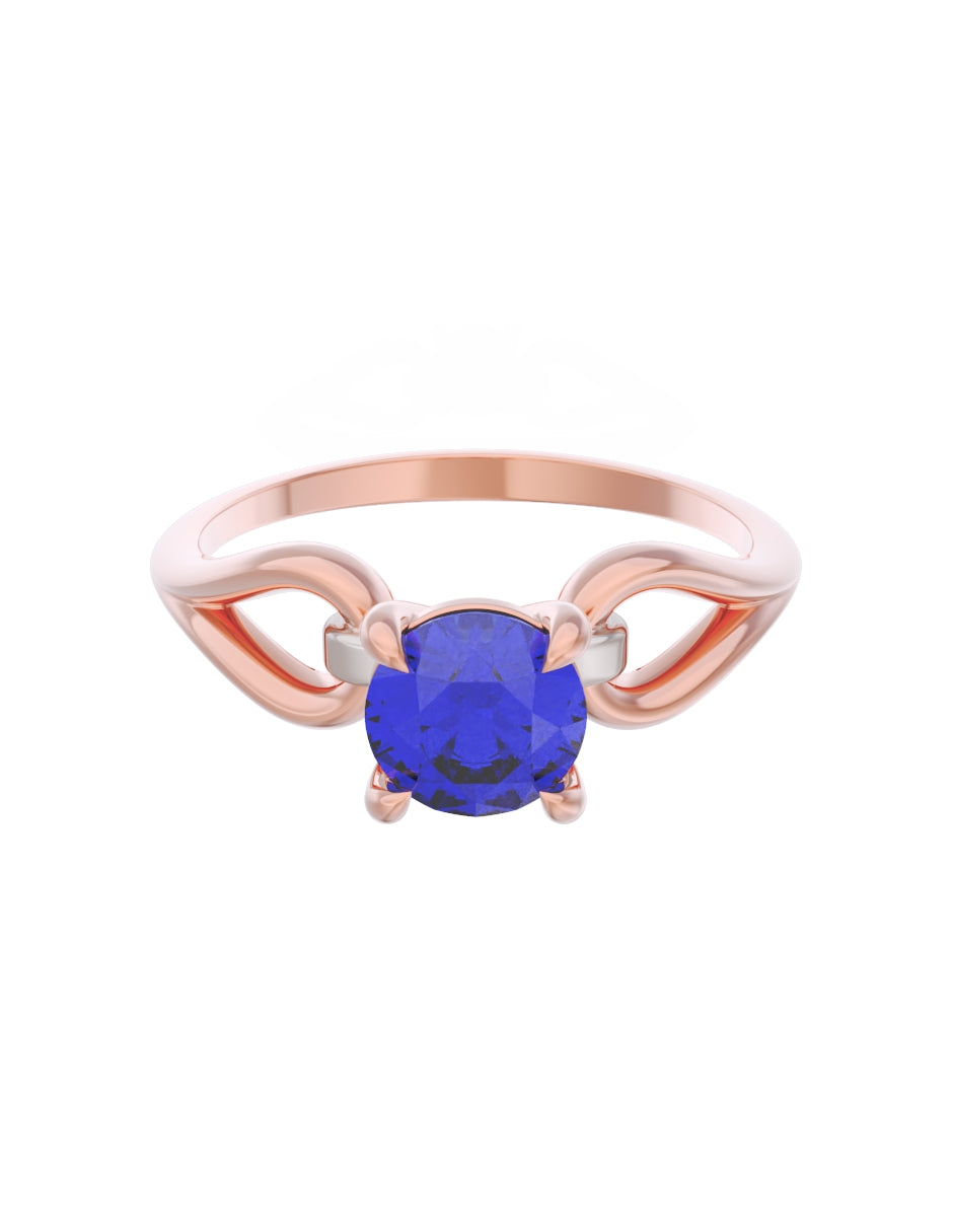 Anillo de Compromiso Eternidad de Oro 14k Zirconia Azul ZA8557-6