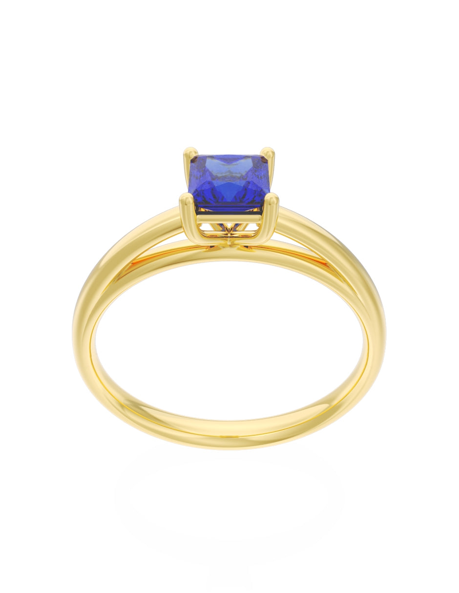 Anillo de Compromiso Eternidad de Oro 14k Zirconia Azul ZA8564-1