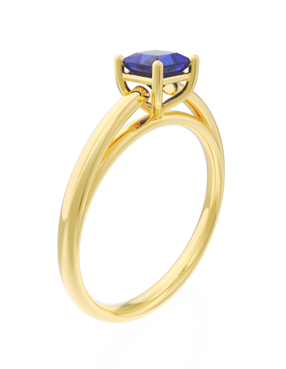 Anillo de Compromiso Eternidad de Oro 14k Zirconia Azul ZA8564-2