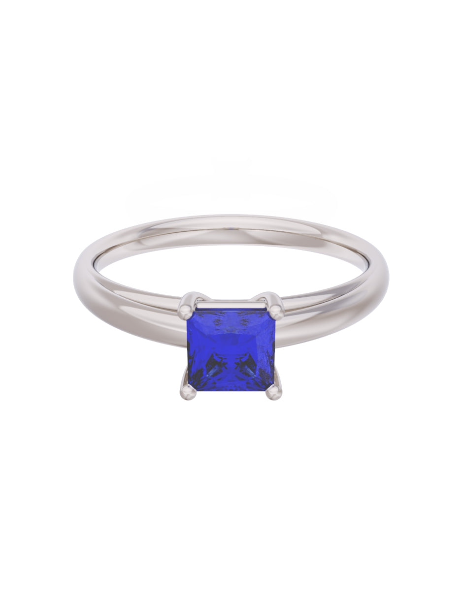 Anillo de Compromiso Eternidad de Oro 14k Zirconia Azul ZA8564-3