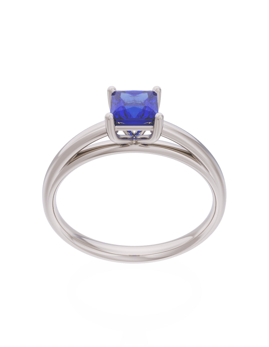 Anillo de Compromiso Eternidad de Oro 14k Zirconia Azul ZA8564-4