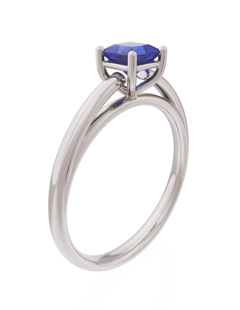 Anillo de Compromiso Eternidad de Oro 14k Zirconia Azul ZA8564-5