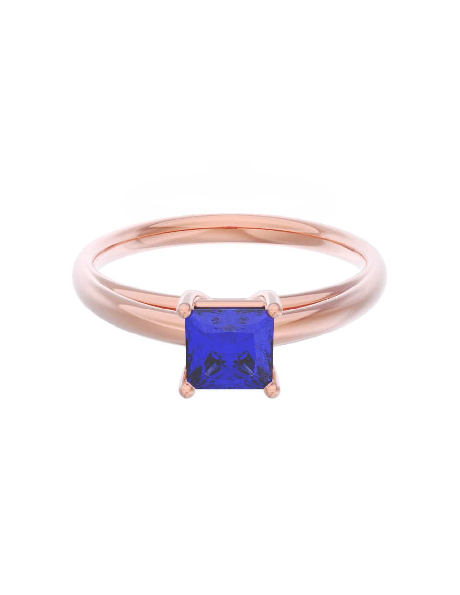 Anillo de Compromiso Eternidad de Oro 14k Zirconia Azul ZA8564-6