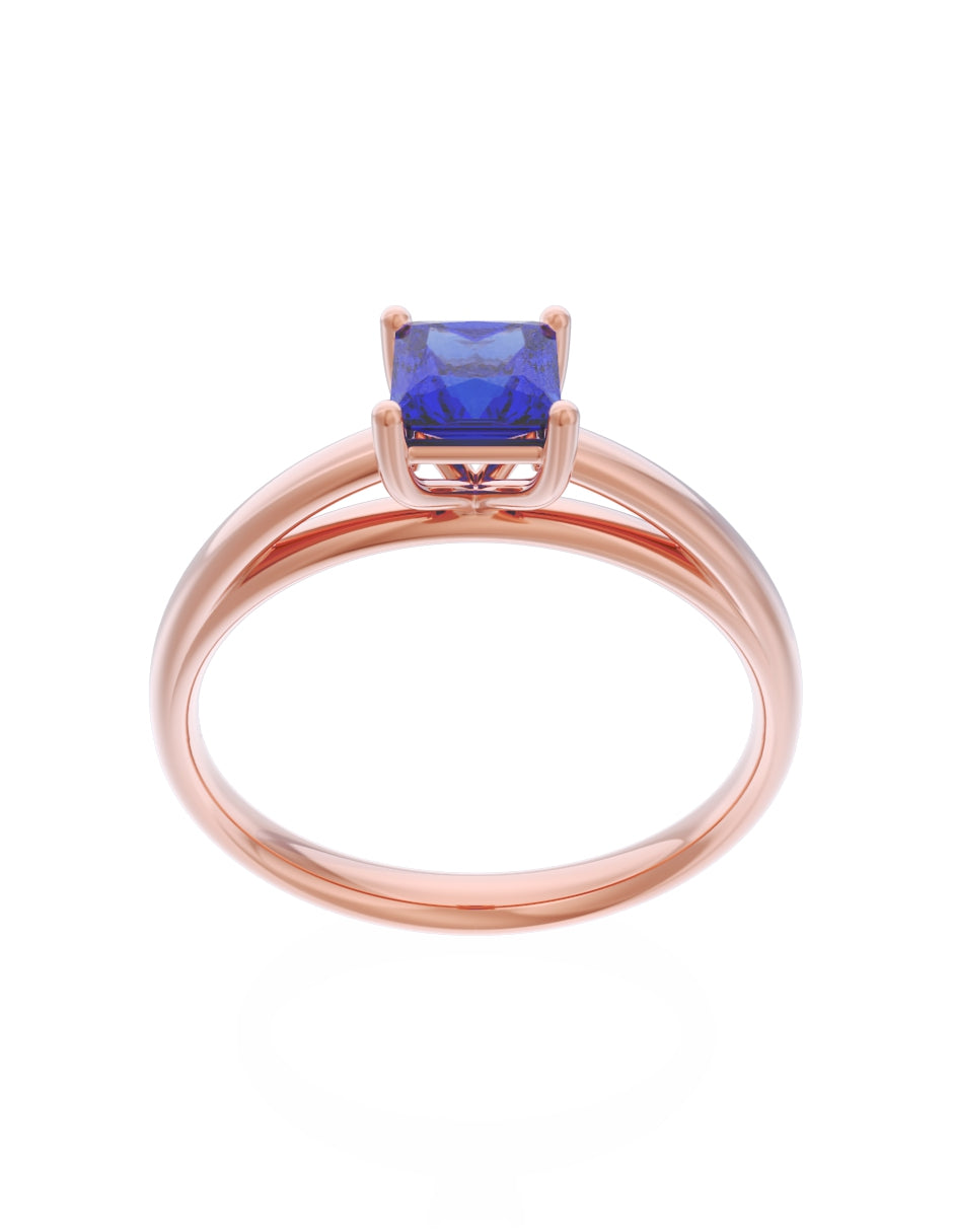 Anillo de Compromiso Eternidad de Oro 14k Zirconia Azul ZA8564-7