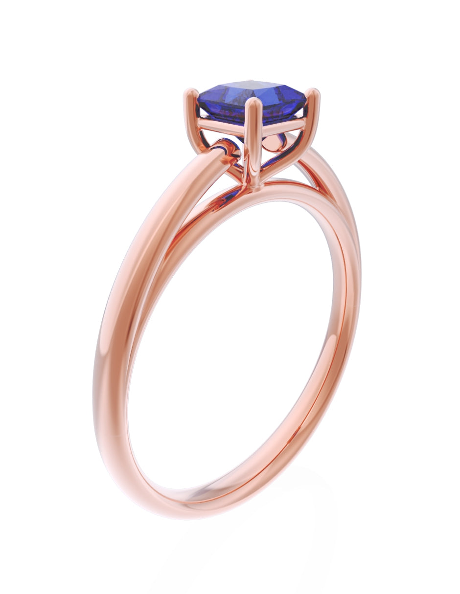 Anillo de Compromiso Eternidad de Oro 14k Zirconia Azul ZA8564-8