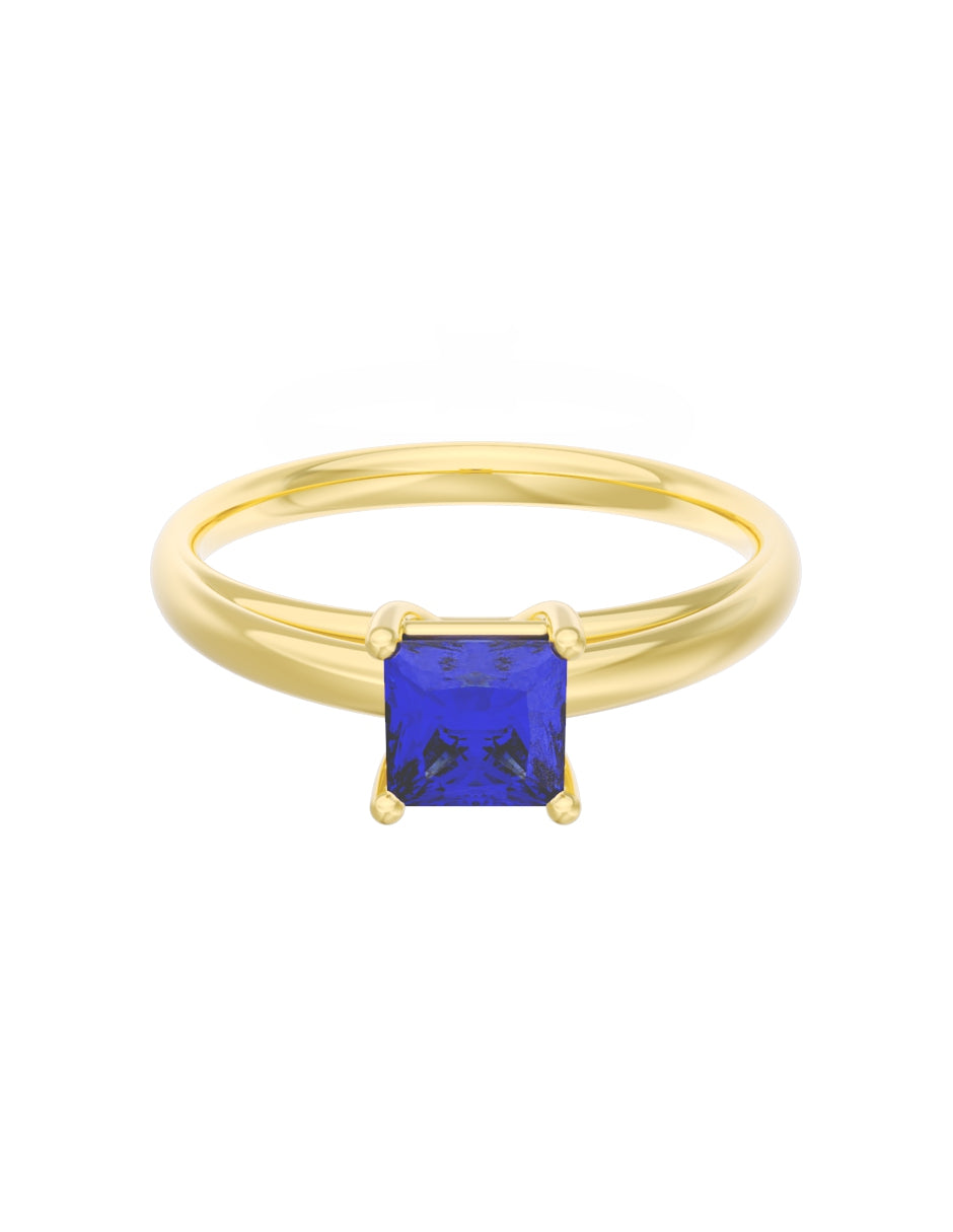 Anillo de Compromiso Eternidad de Oro 14k Zirconia Azul ZA8564