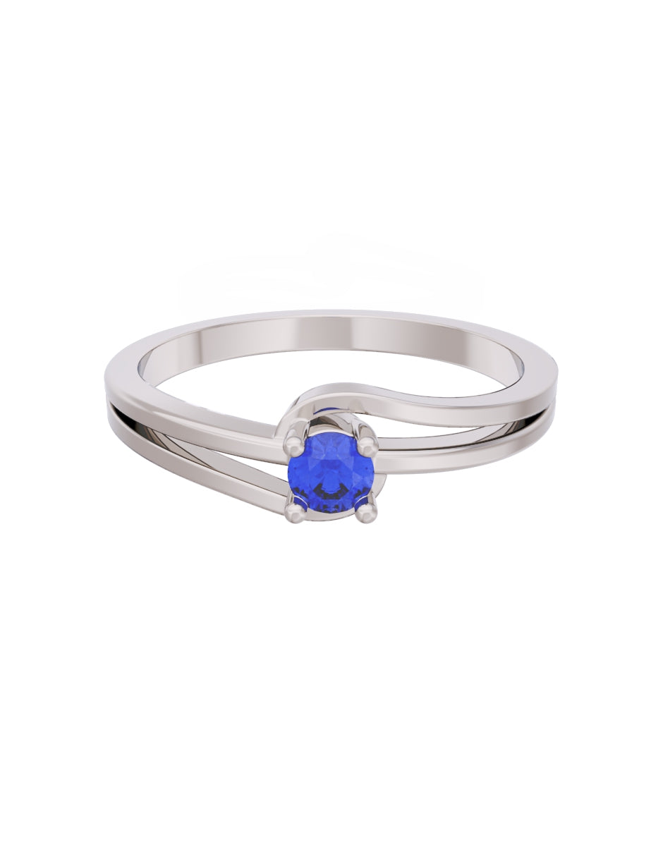 Anillo de Compromiso Eternidad de Oro 14k Zirconia Azul ZA8566-3