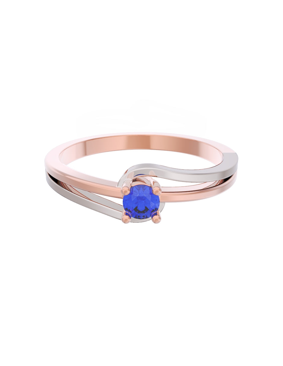 Anillo de Compromiso Eternidad de Oro 14k Zirconia Azul ZA8566-6