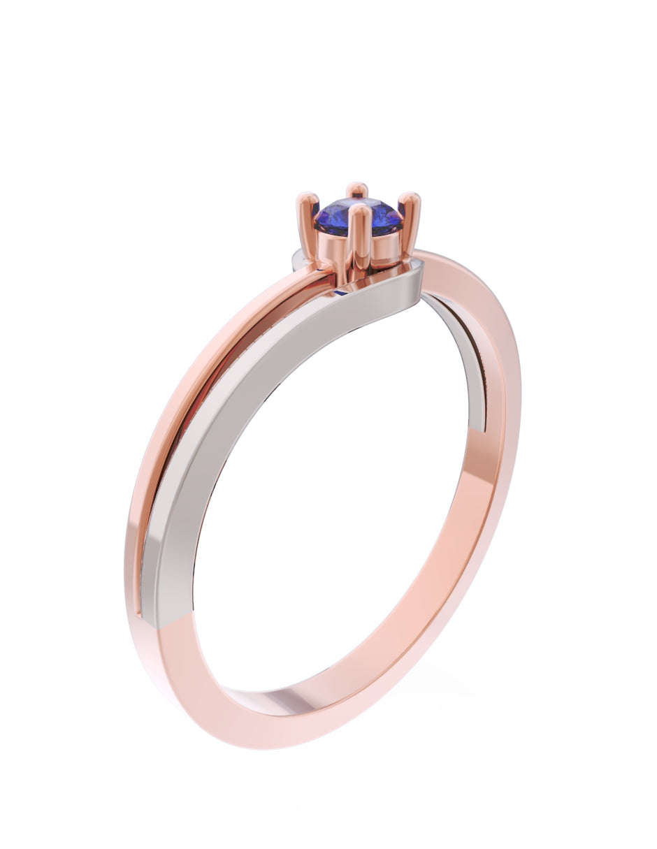 Anillo de Compromiso Eternidad de Oro 14k Zirconia Azul ZA8566-8