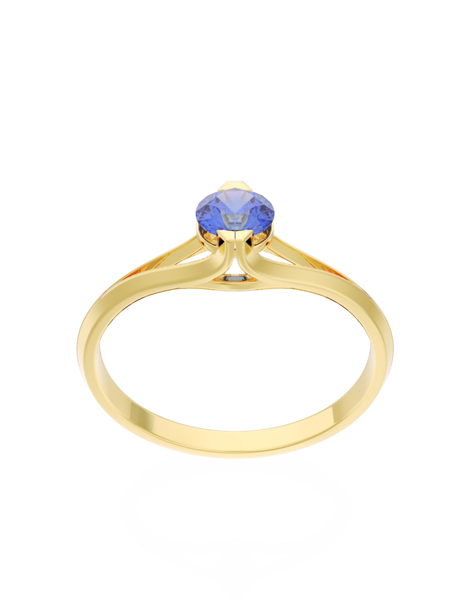 Anillo de Compromiso Eternidad de Oro 14k Zirconia Azul ZA8569-1