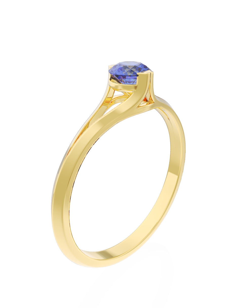 Anillo de Compromiso Eternidad de Oro 14k Zirconia Azul ZA8569-2