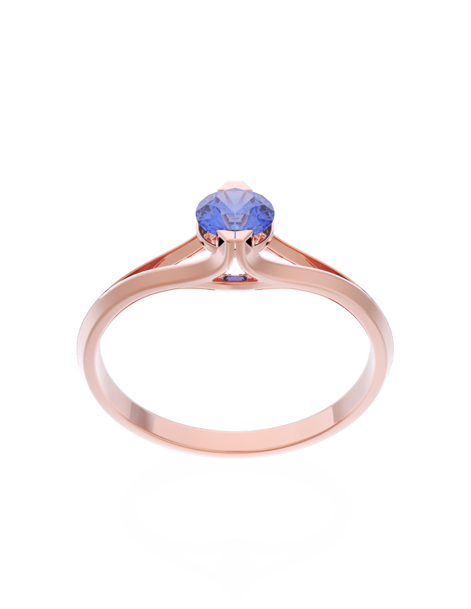 Anillo de Compromiso Eternidad de Oro 14k Zirconia Azul ZA8569-7