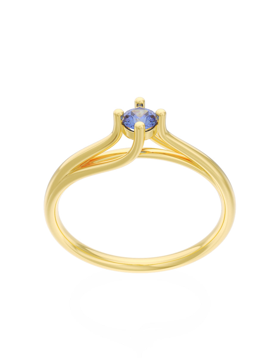 Anillo de Compromiso Eternidad de Oro 14k Zirconia Azul ZA8571-1