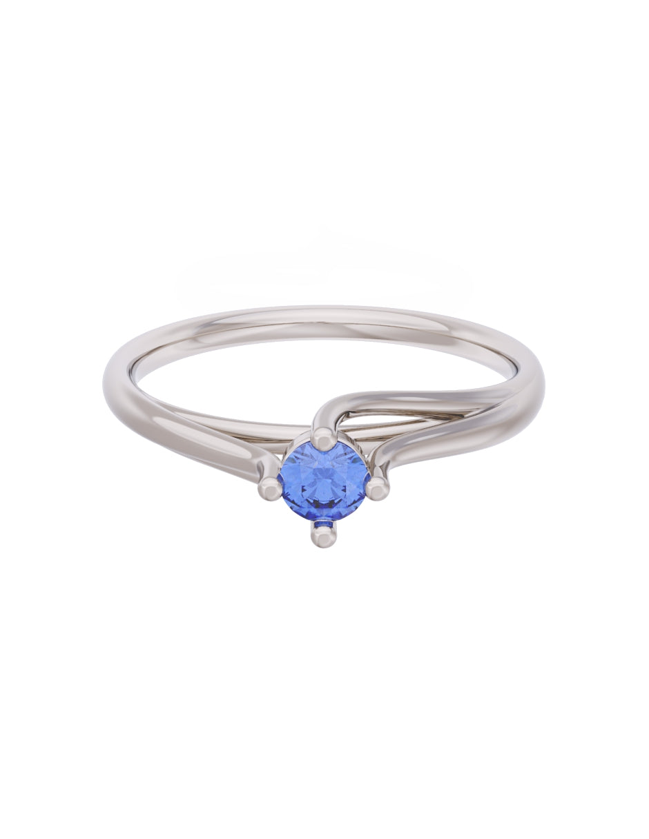 Anillo de Compromiso Eternidad de Oro 14k Zirconia Azul ZA8571-3