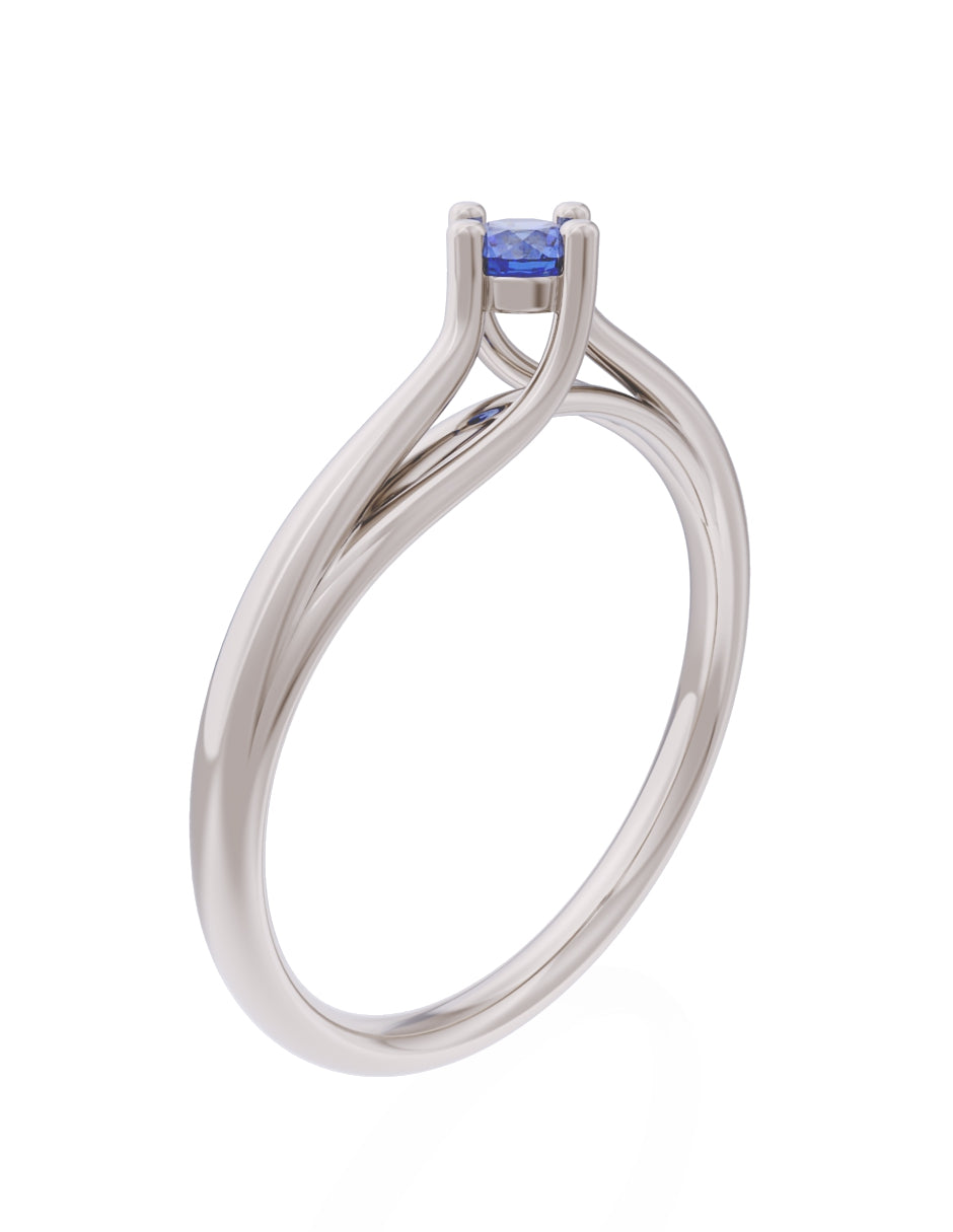 Anillo de Compromiso Eternidad de Oro 14k Zirconia Azul ZA8571-5