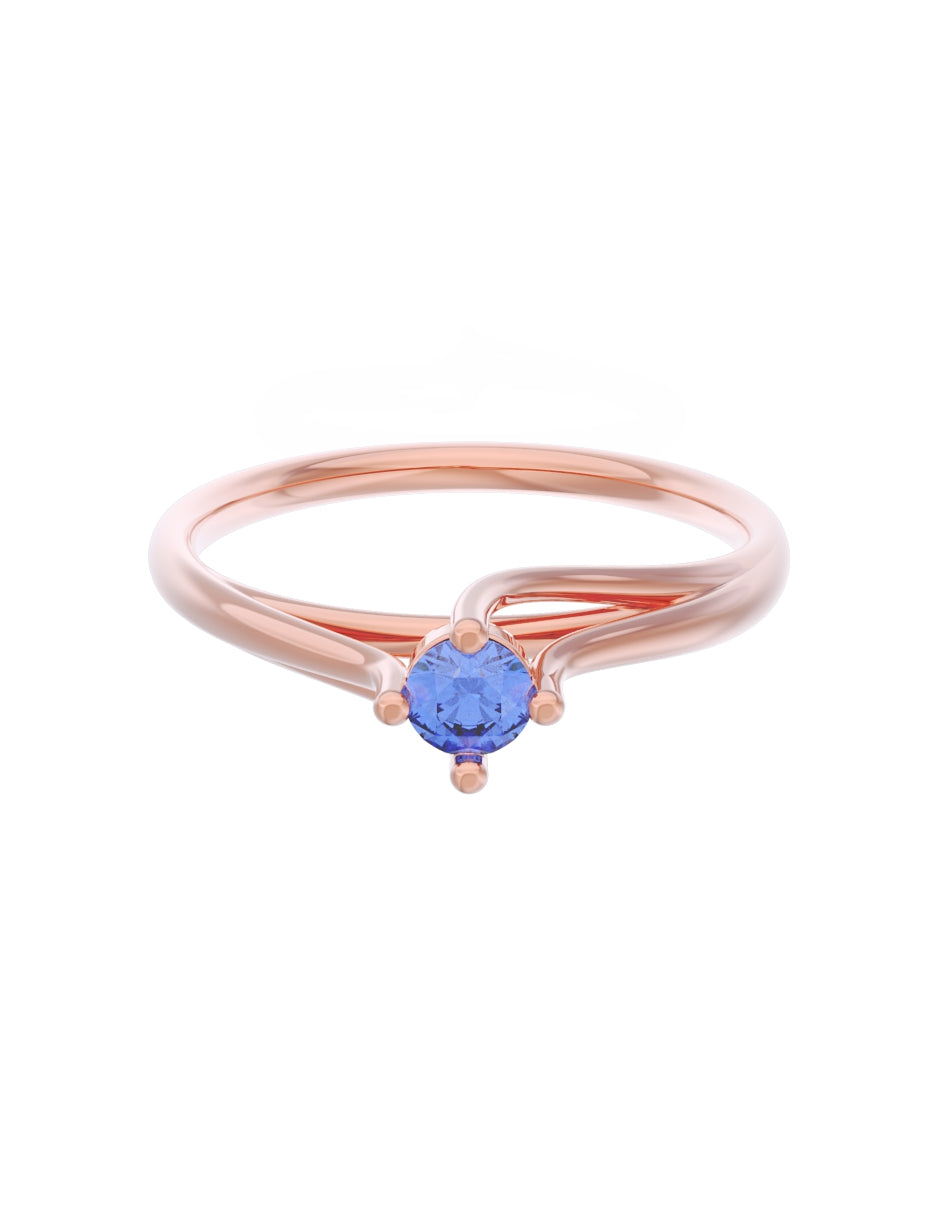 Anillo de Compromiso Eternidad de Oro 14k Zirconia Azul ZA8571-6