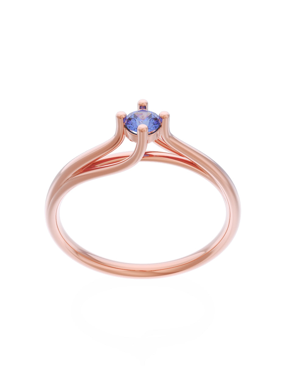 Anillo de Compromiso Eternidad de Oro 14k Zirconia Azul ZA8571-7