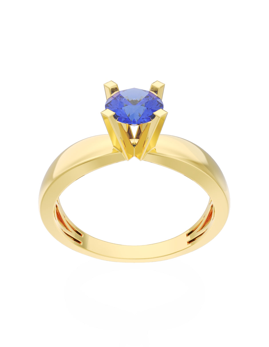Anillo de Compromiso Eternidad de Oro 14k Zirconia Azul ZA8574-1
