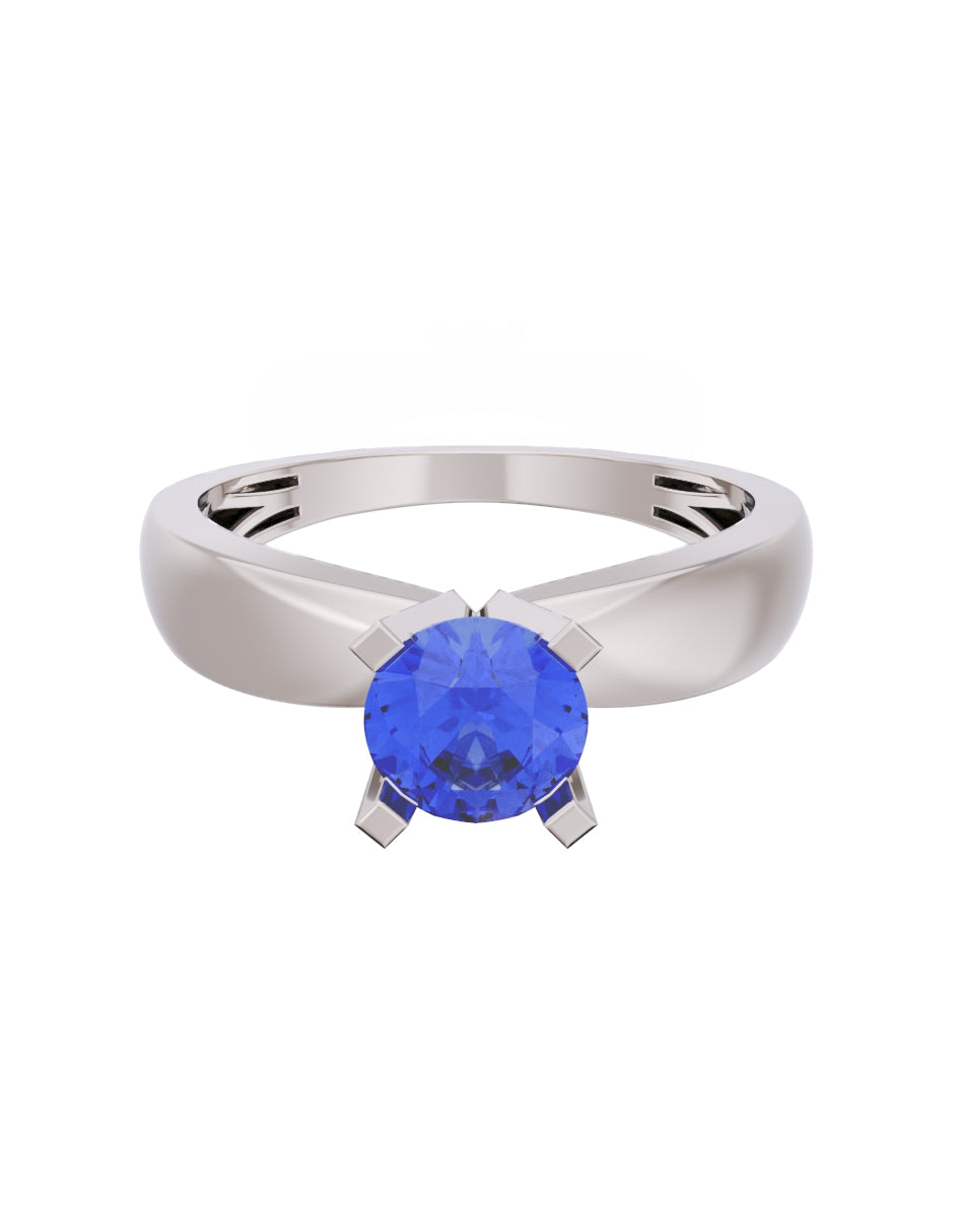 Anillo de Compromiso Eternidad de Oro 14k Zirconia Azul ZA8574-3