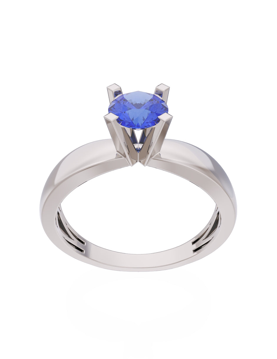 Anillo de Compromiso Eternidad de Oro 14k Zirconia Azul ZA8574-4