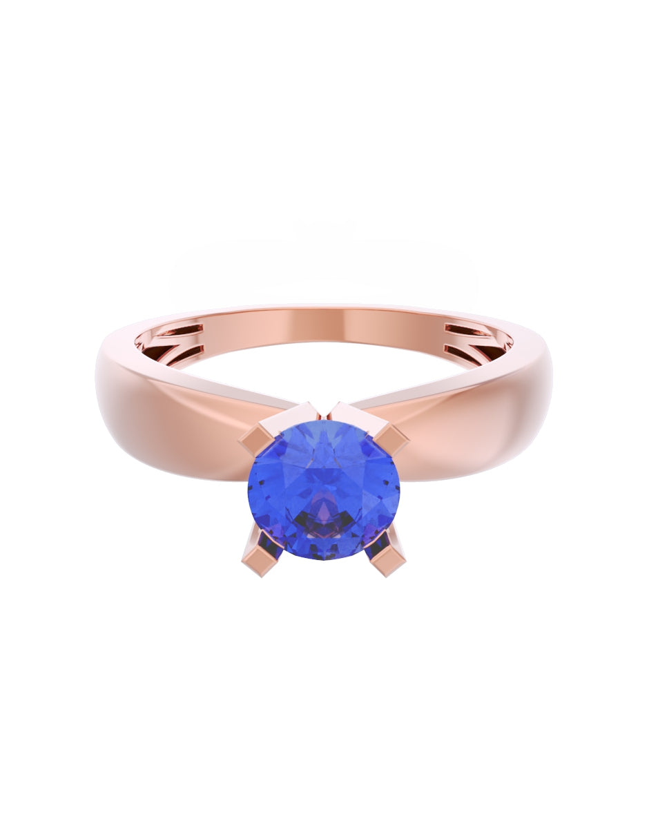 Anillo de Compromiso Eternidad de Oro 14k Zirconia Azul ZA8574-6