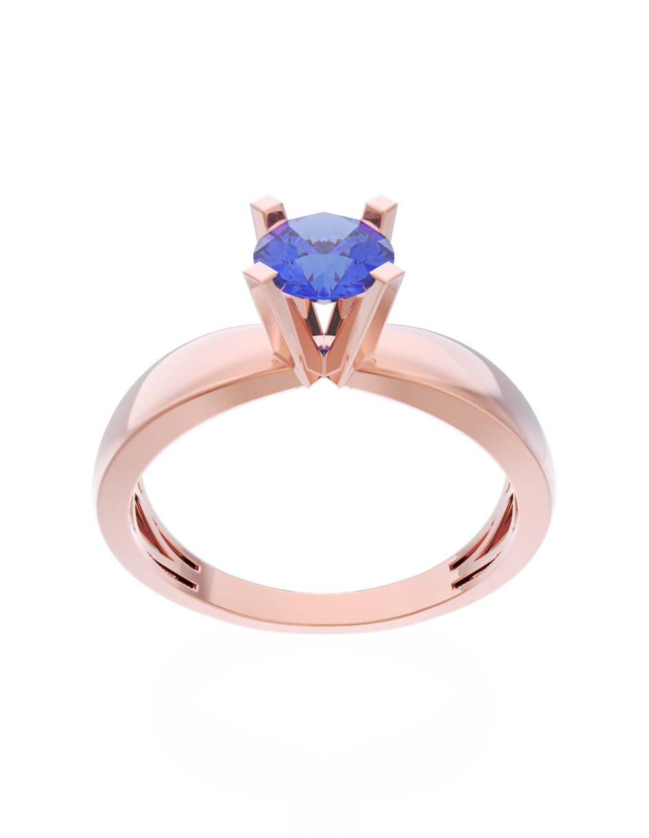 Anillo de Compromiso Eternidad de Oro 14k Zirconia Azul ZA8574-7