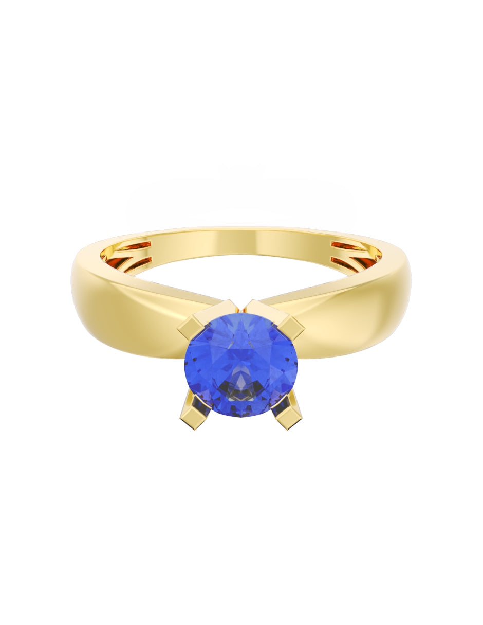 Anillo de Compromiso Eternidad de Oro 14k Zirconia Azul ZA8574