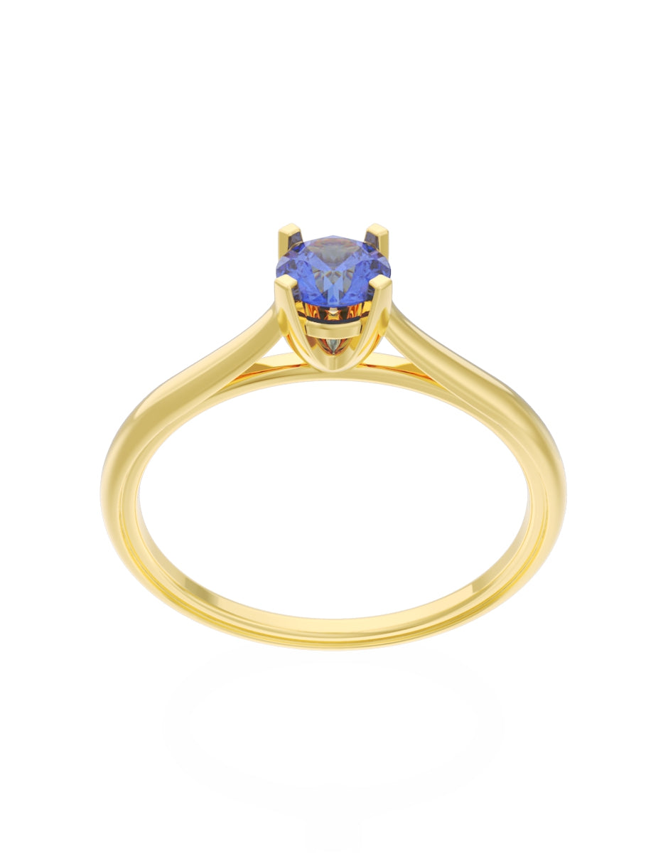Anillo de Compromiso Eternidad de Oro 14k Zirconia Azul ZA8575-1
