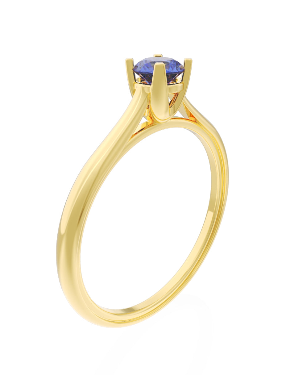 Anillo de Compromiso Eternidad de Oro 14k Zirconia Azul ZA8575-2