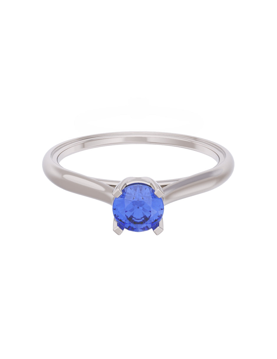 Anillo de Compromiso Eternidad de Oro 14k Zirconia Azul ZA8575-3