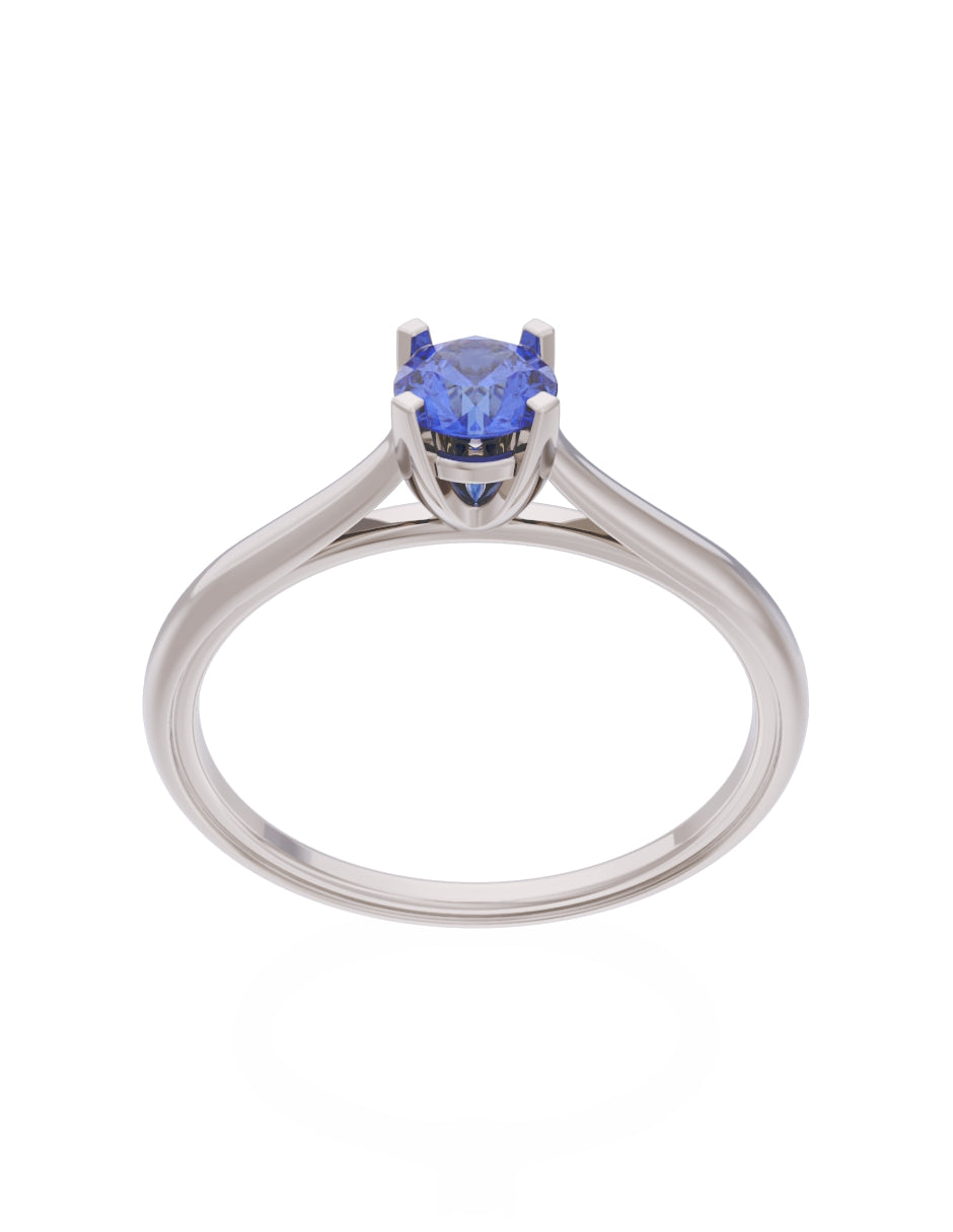 Anillo de Compromiso Eternidad de Oro 14k Zirconia Azul ZA8575-4