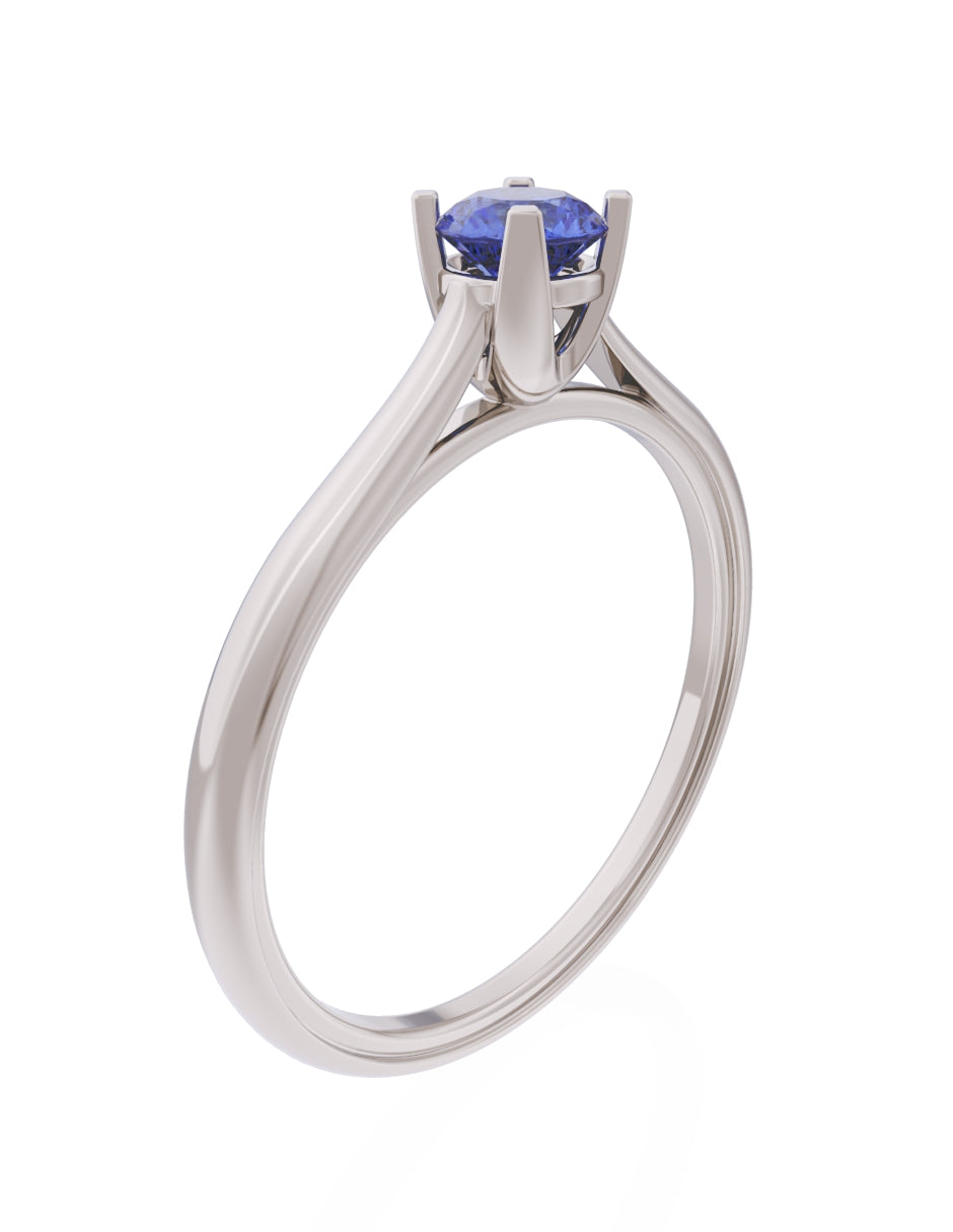 Anillo de Compromiso Eternidad de Oro 14k Zirconia Azul ZA8575-5