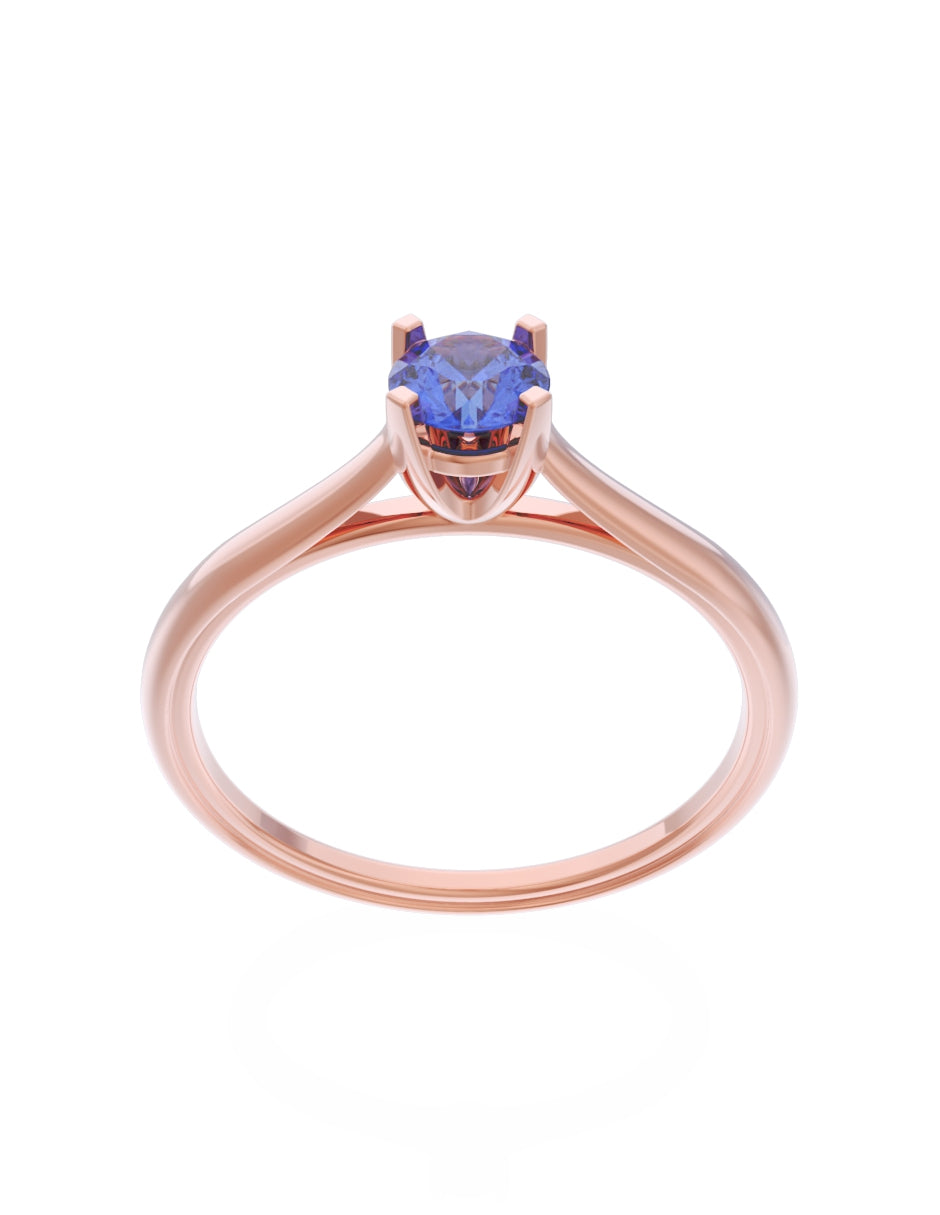 Anillo de Compromiso Eternidad de Oro 14k Zirconia Azul ZA8575-7