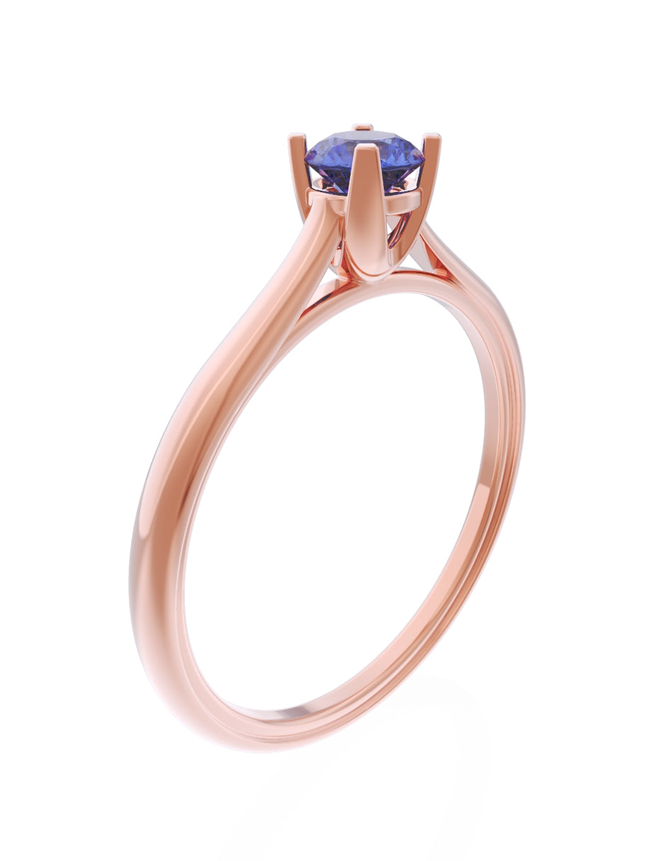 Anillo de Compromiso Eternidad de Oro 14k Zirconia Azul ZA8575-8