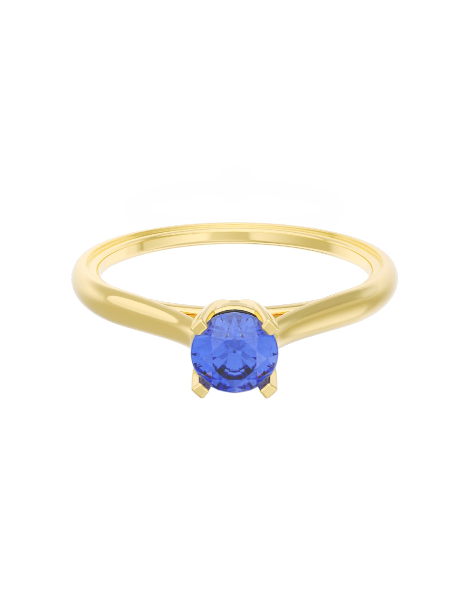 Anillo de Compromiso Eternidad de Oro 14k Zirconia Azul ZA8575