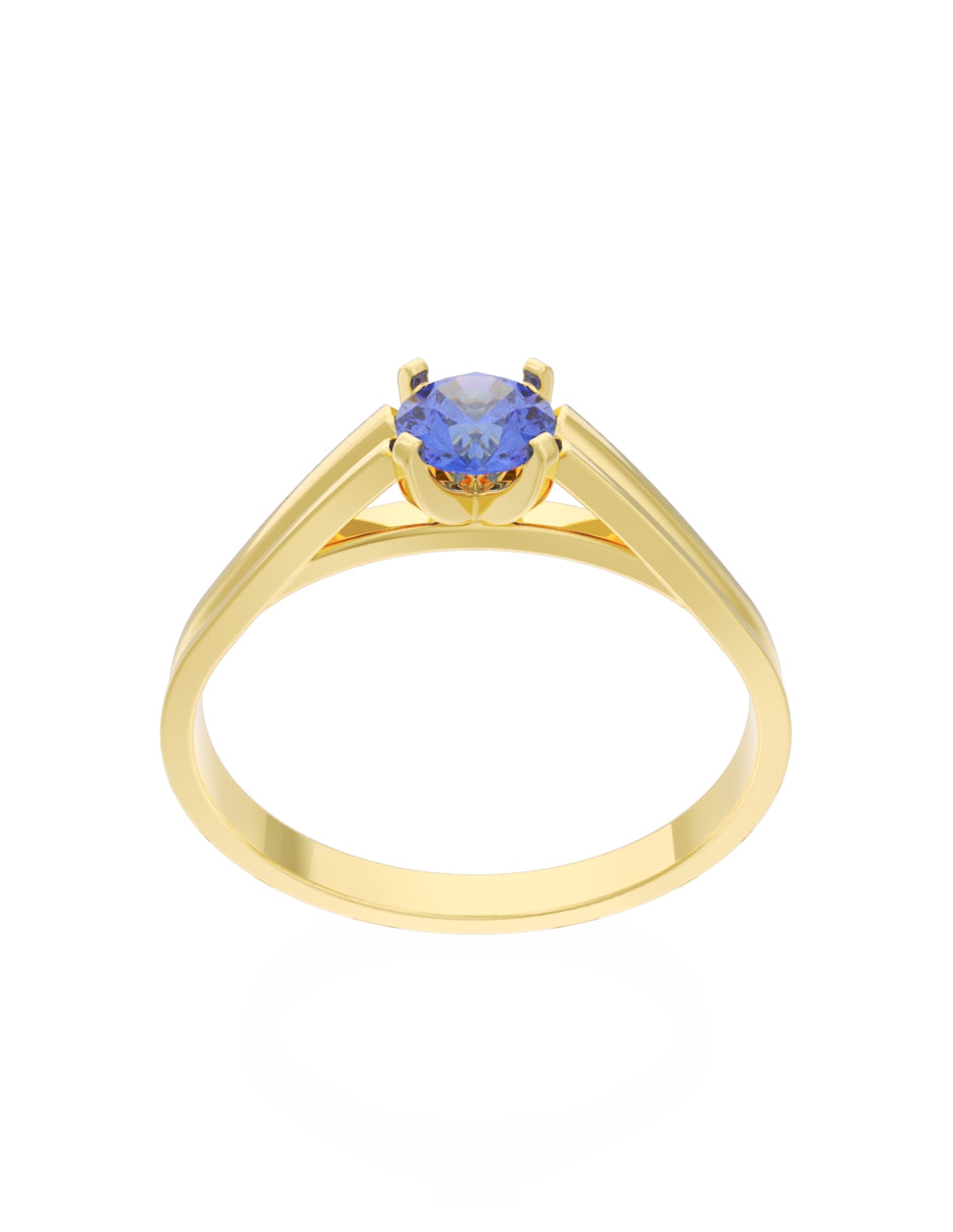 Anillo de Compromiso Eternidad de Oro 14k Zirconia Azul ZA8576-1