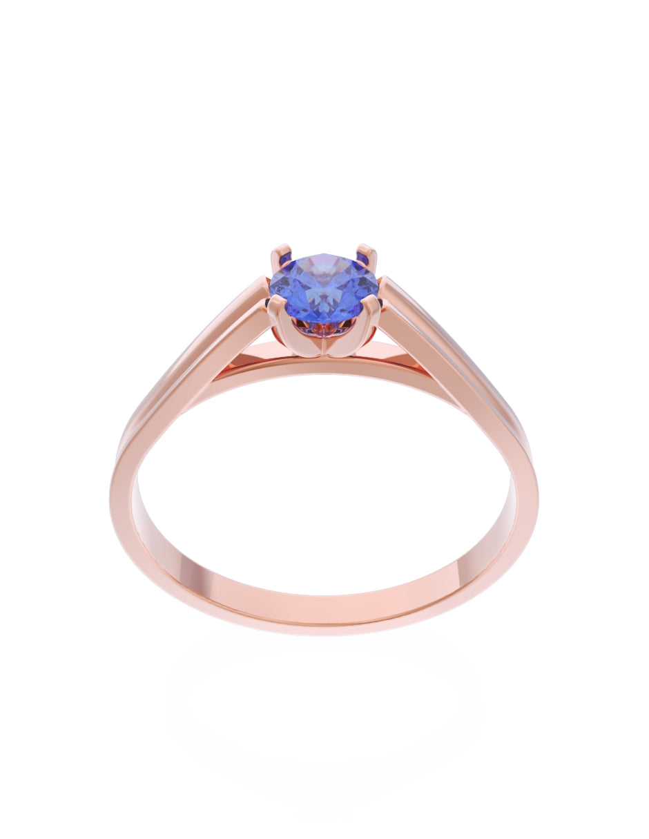 Anillo de Compromiso Eternidad de Oro 14k Zirconia Azul ZA8576-7