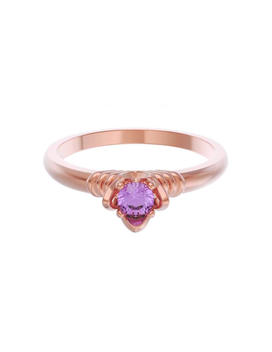 Anillo de Compromiso Eternidad de Oro 14k Zirconia Morada ZM8552-6