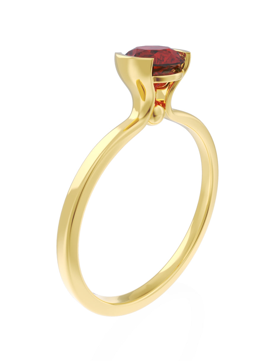 Anillo de Compromiso Eternidad de Oro 14k Zirconia Roja ZR8546-2