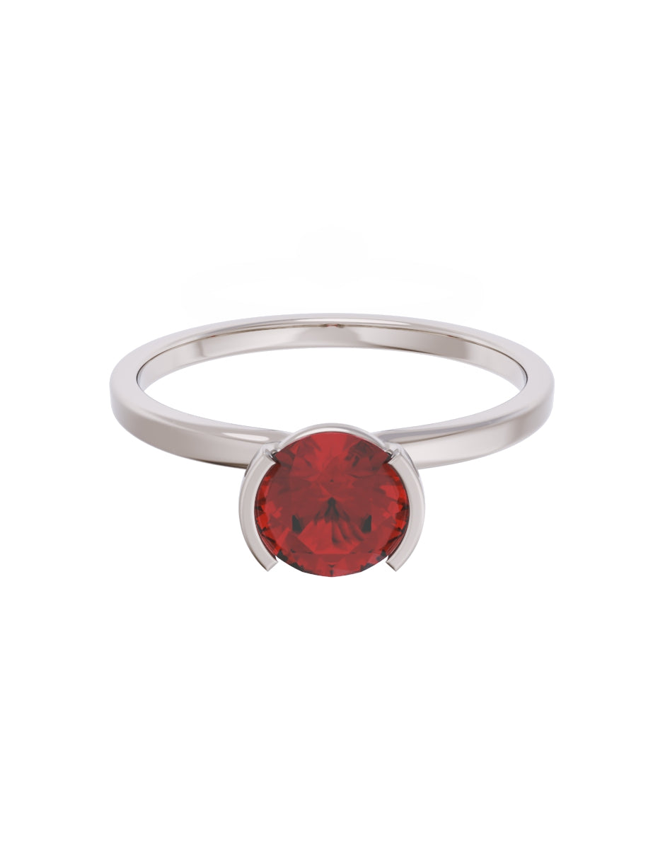 Anillo de Compromiso Eternidad de Oro 14k Zirconia Roja ZR8546-3