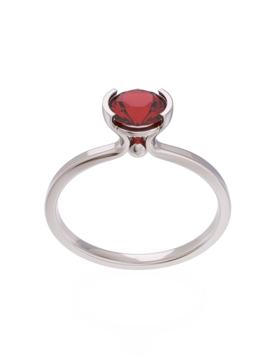 Anillo de Compromiso Eternidad de Oro 14k Zirconia Roja ZR8546-4