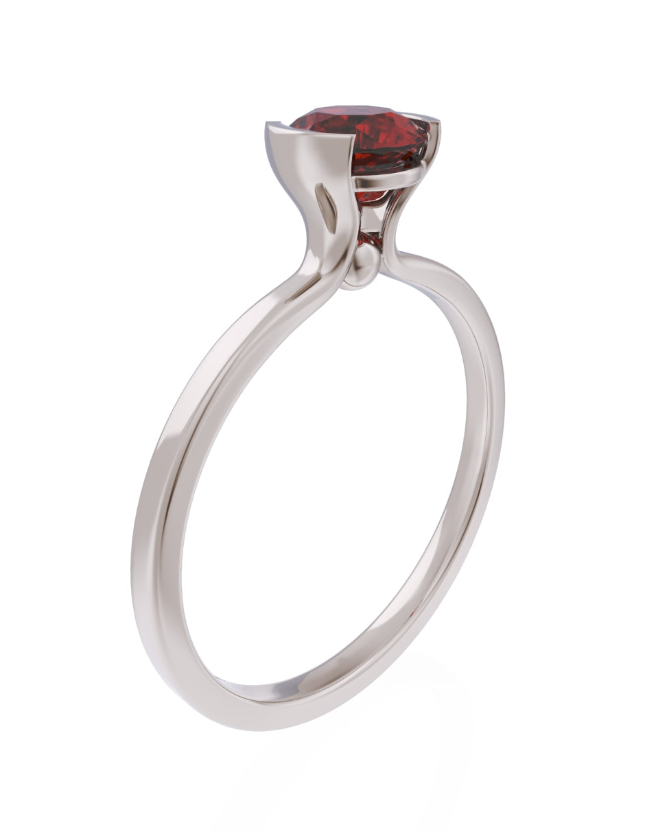 Anillo de Compromiso Eternidad de Oro 14k Zirconia Roja ZR8546-5
